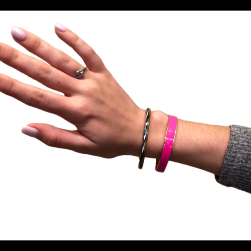🌻2 J Crew bangles 1 fuchsia and one with marbling